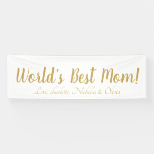 World’s Best Mum gold custom script cute Banner