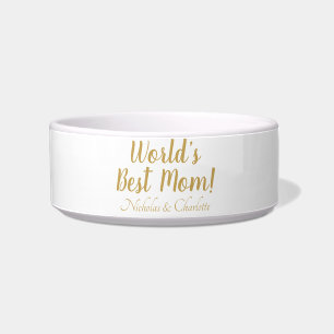 World’s Best Mum gold custom script cute Bowl