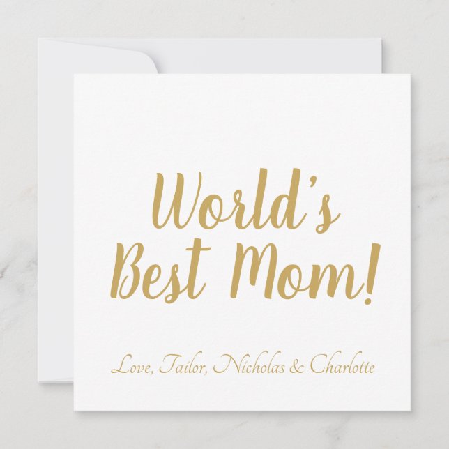 World’s Best Mum gold custom script cute Invitation (Front)