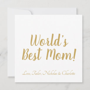World’s Best Mum gold custom script cute Invitation