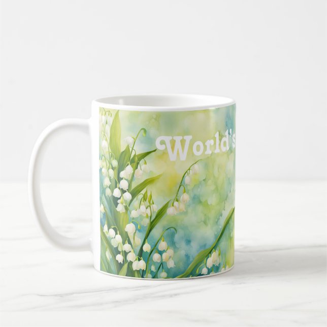 World’s Best Mum, May Birth Month Flowers Coffee Mug (Left)