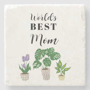 World’s Best Mum Mother’s Day Potted plants Stone Coaster