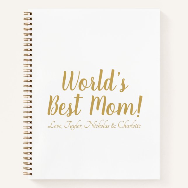 World’s Best Mum personalised custom script cute  Notebook (Front)