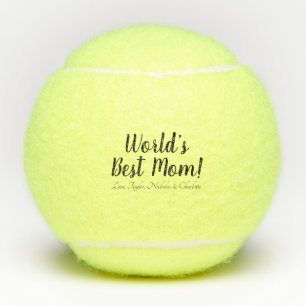 World’s Best Mum personalised custom script cute Tennis Balls