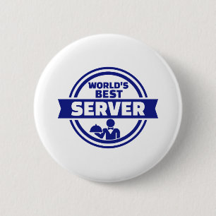 World’s best server 6 cm round badge