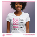 World’s Best Sister Personalised Checklist T-Shirt<br><div class="desc">Show your sister the love she deserves with a heartfelt gift that she will truly cherish. This customisable t-shirt features bold typography that reads, “World’s Best Sister” accented with a simple pinstripe pattern and a customisable checklist. Modify the six text placeholders to create a list of all the reasons you...</div>
