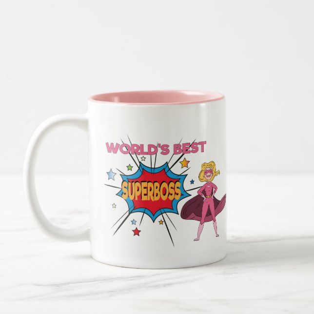 World’s best SUPERBOSS – Funny boss mug – Women (Left)