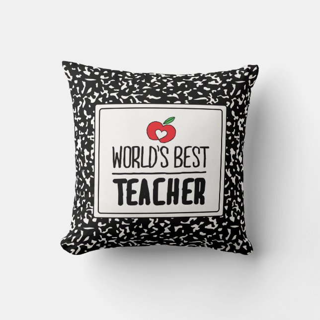 World’s Best Teacher Appreciation Teacher Day Cushion (Front)