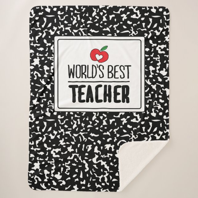 World’s Best Teacher Appreciation Teacher Day Sherpa Blanket (Front)