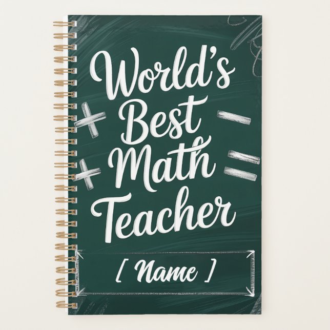 World’s Best Teacher Chalkboard Gift Planner (Front)