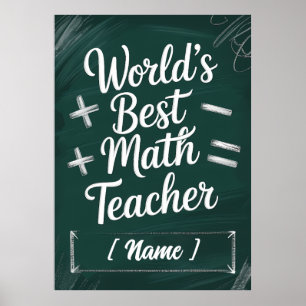 World’s Best Teacher Chalkboard Gift Poster