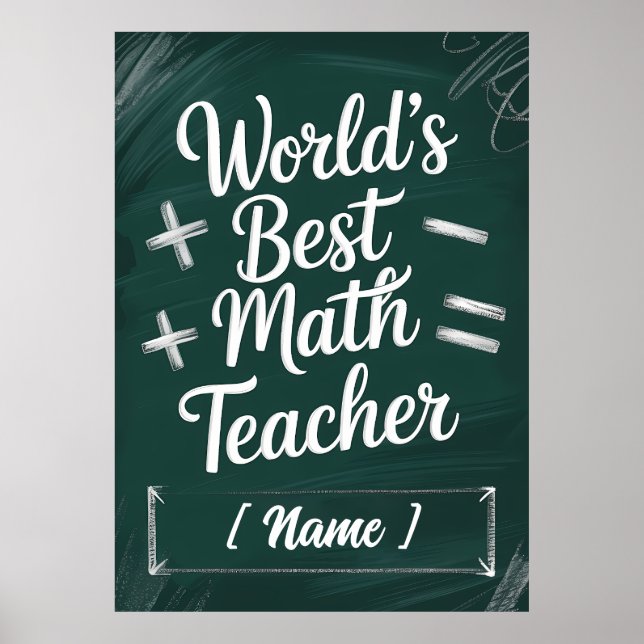 World’s Best Teacher Chalkboard Gift Poster (Front)