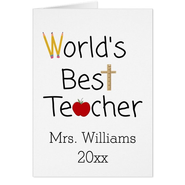World’s Best Teacher Cool School Supplies (Front)
