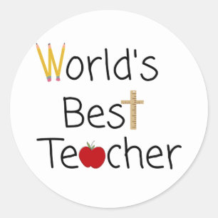 World’s Best Teacher Cool School Supplies Classic Round Sticker