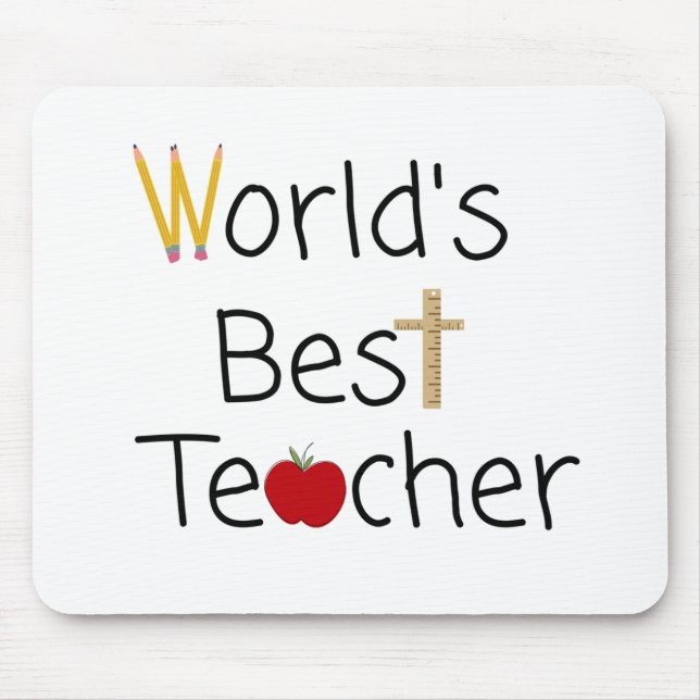 World’s Best Teacher Cool School Supplies Mouse Mat (Front)