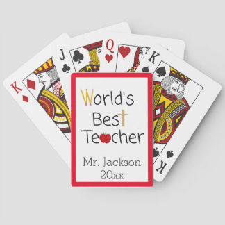 World’s Best Teacher Cool School Supplies Playing  Playing Cards