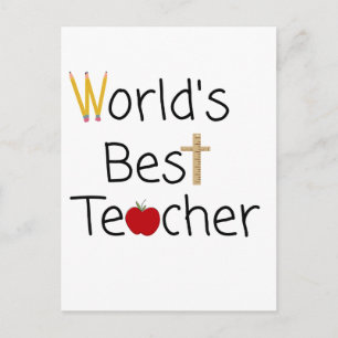 World’s Best Teacher Cool School Supplies Postcard