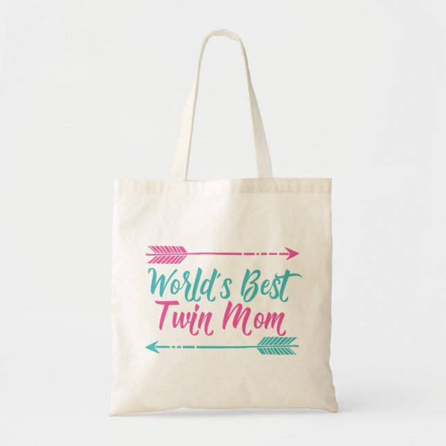 World’s Best Twin Mom Pretty Mother’s Day Tote Bag (Front)