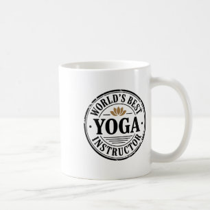 World’s Best Yoga Instructor Lotus Emblem Design Coffee Mug