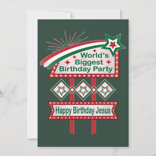 World’s Biggest Birthday Party Marquee Invitation (Front)