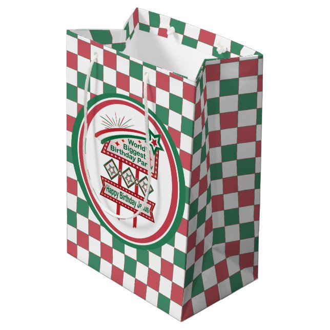 World’s Biggest Birthday Party Marquee Medium Gift Bag (Back Angled)