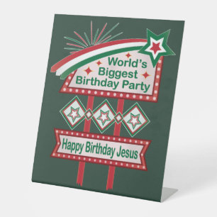 World’s Biggest Birthday Party Marquee Pedestal Sign