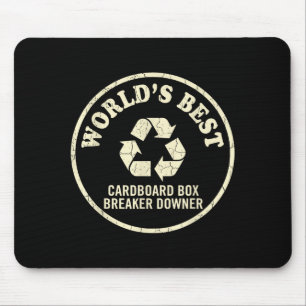 World’s Cardboard Box Breaker Funny Recycling Hero Mouse Mat