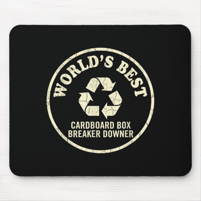 World’s Cardboard Box Breaker Funny Recycling Hero Mouse Mat (Front)