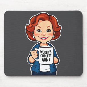 World’s Coolest Aunt Funny Coffee Lover Gift Tee Mouse Mat