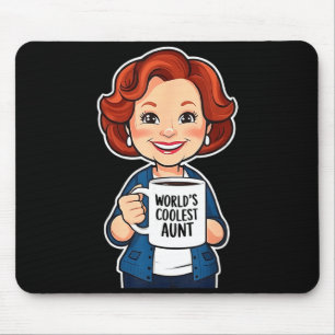 World’s Coolest Aunt Funny Coffee Lover Gift Tee Mouse Mat