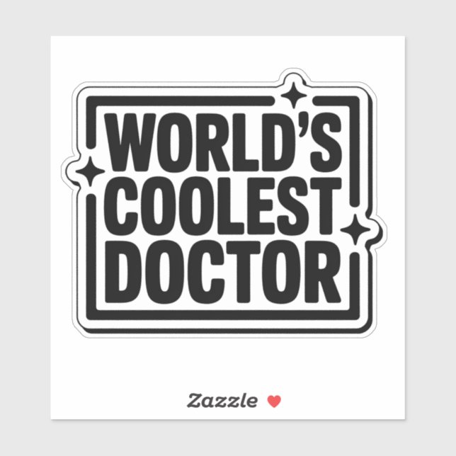World’s Coolest Doctor Monochrome Sticker (Sheet)
