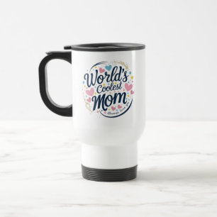 World’s Coolest Mum – Colourful Stars & Hearts Travel Mug