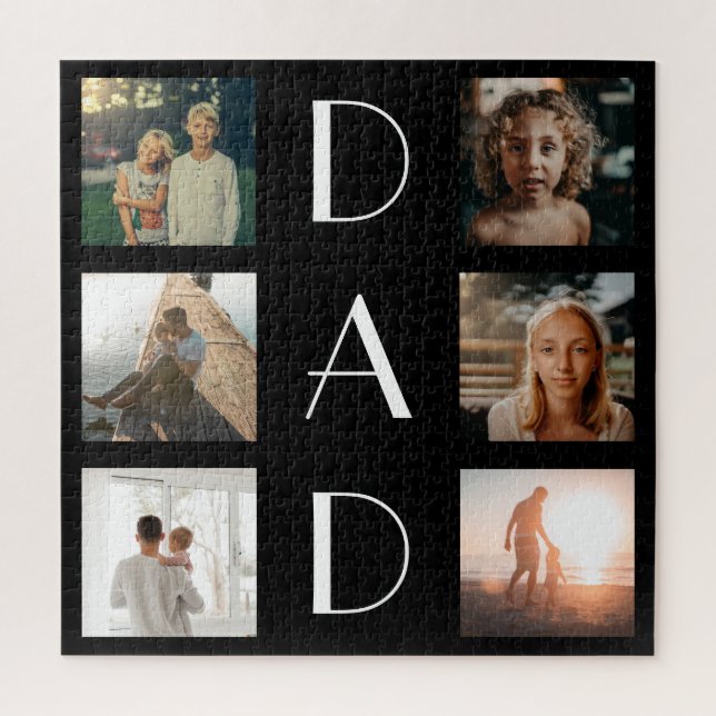 World’s Greatest Dad Family Child 6 Photo Collage Jigsaw Puzzle (Vertical)