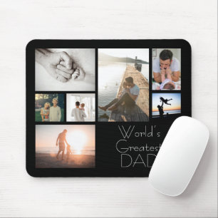 World’s Greatest Dad Family Child 7 Photo Collage Mouse Mat