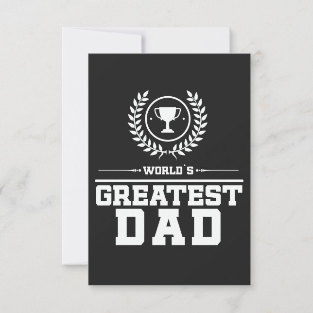 World`s Greatest DAD Father Trophy Family Love Thank You Card (Front)
