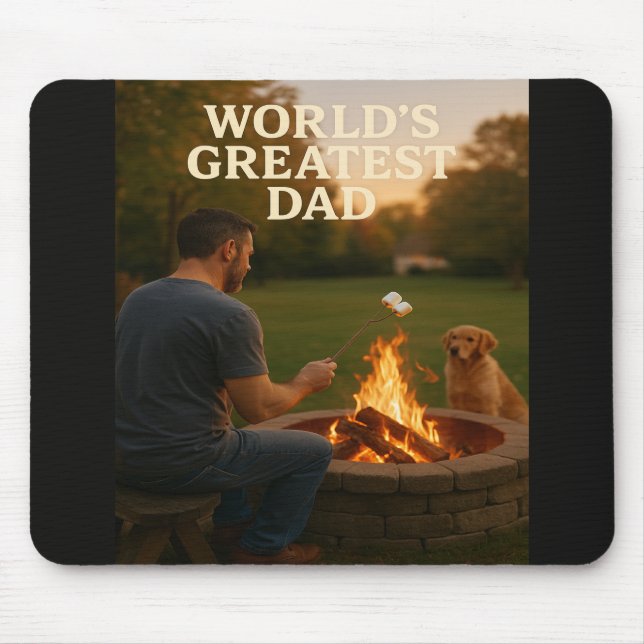 World’s Greatest Dad – Fireside Edition Mouse Mat (Front)