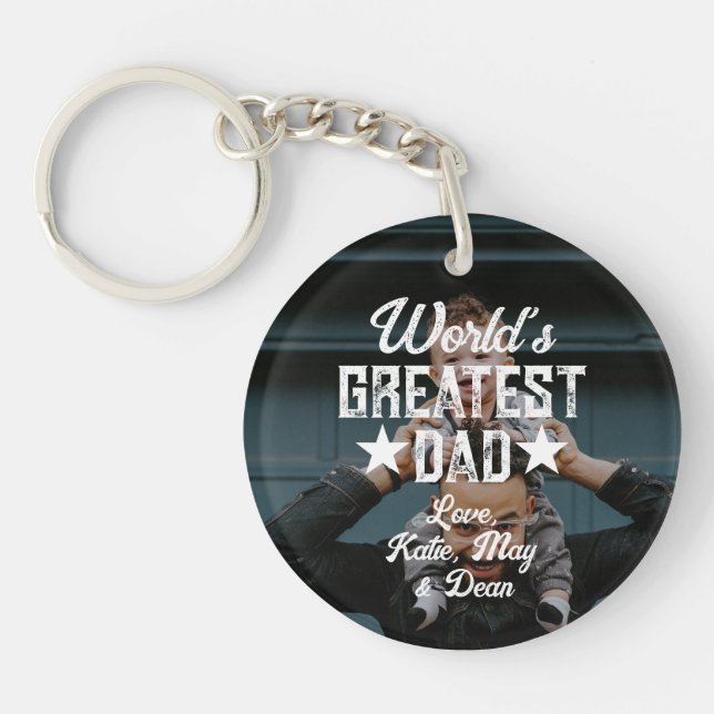 World’s Greatest Dad Photo Father’s Day Key Ring (Front)