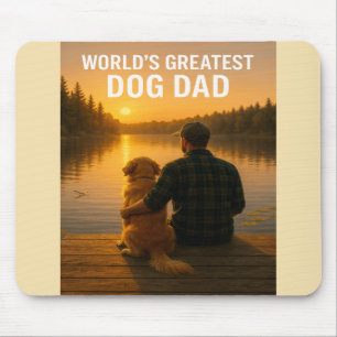 World’s Greatest Dog Dad – Lakeside Sunset Edition Mouse Mat