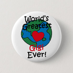 World’s Greatest Gigi Heart 6 Cm Round Badge