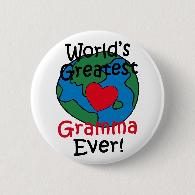 World’s Greatest Gramma Heart 6 Cm Round Badge (Front)
