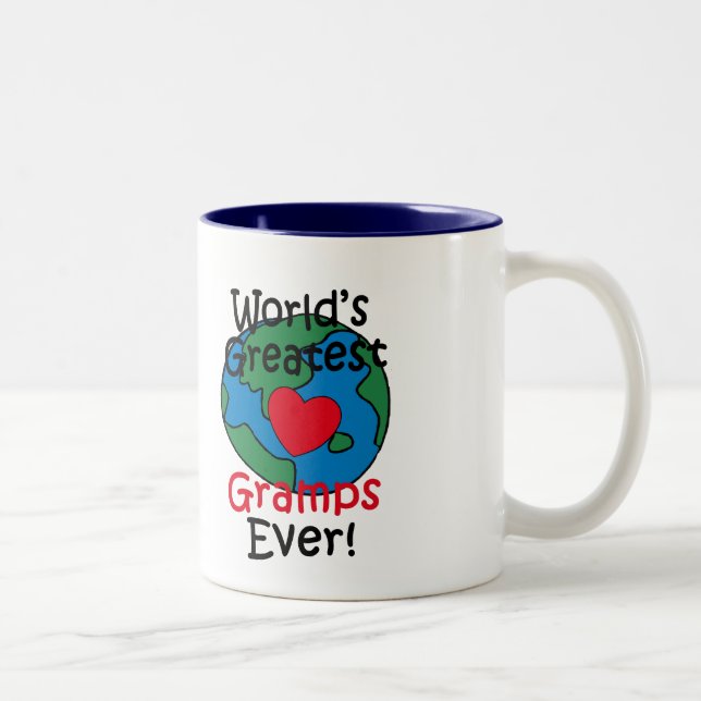 World’s Greatest Gramps Heart Two-Tone Coffee Mug (Right)