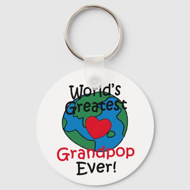 World’s Greatest Grandpop Heart Key Ring (Front)