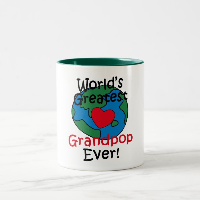 World’s Greatest Grandpop Heart Two-Tone Coffee Mug (Center)