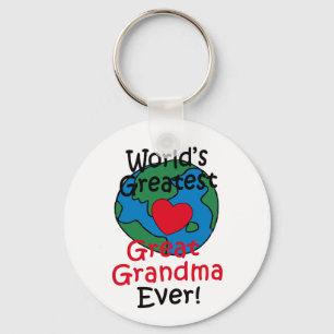 World’s Greatest Great Grandma Heart Key Ring