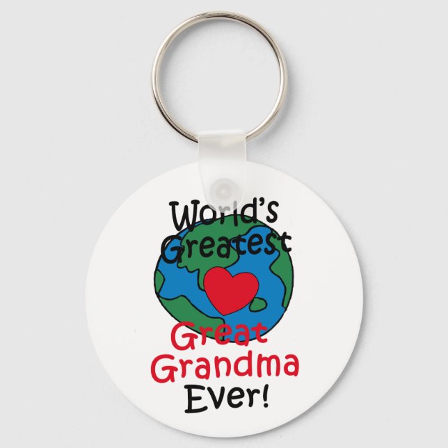 World’s Greatest Great Grandma Heart Key Ring (Front)