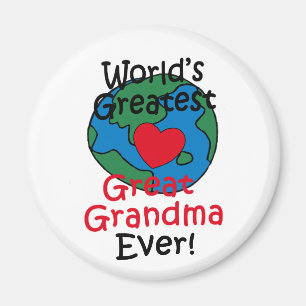 World’s Greatest Great Grandma Heart Magnet