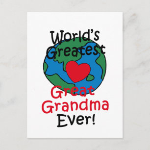 World’s Greatest Great Grandma Heart Postcard