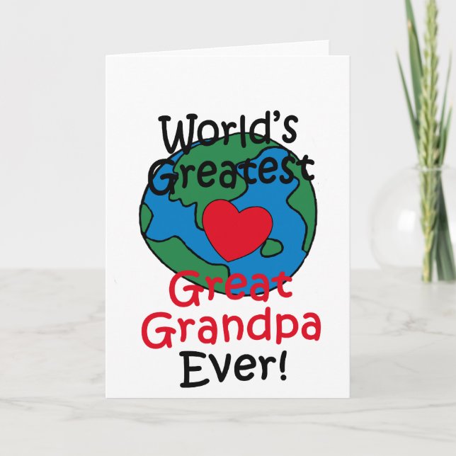 World’s Greatest Great Grandpa Heart Card (Front)