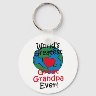 World’s Greatest Great Grandpa Heart Key Ring