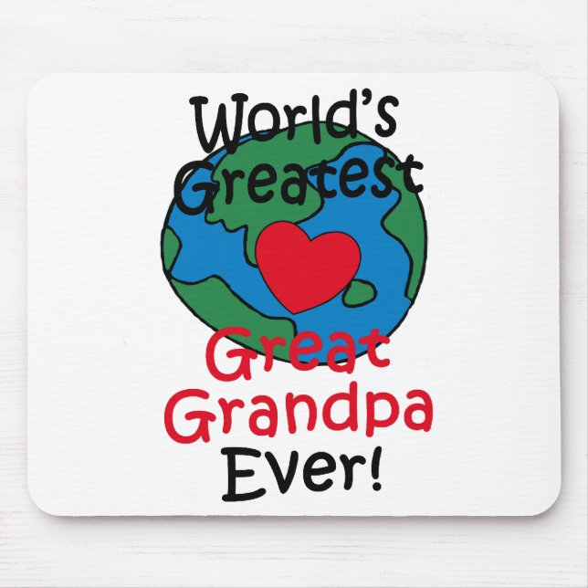 World’s Greatest Great Grandpa Heart Mouse Mat (Front)